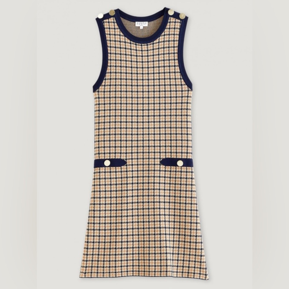 Claudie Pierlot Houndstooth Mini Dress Size 1 UK / 0 US